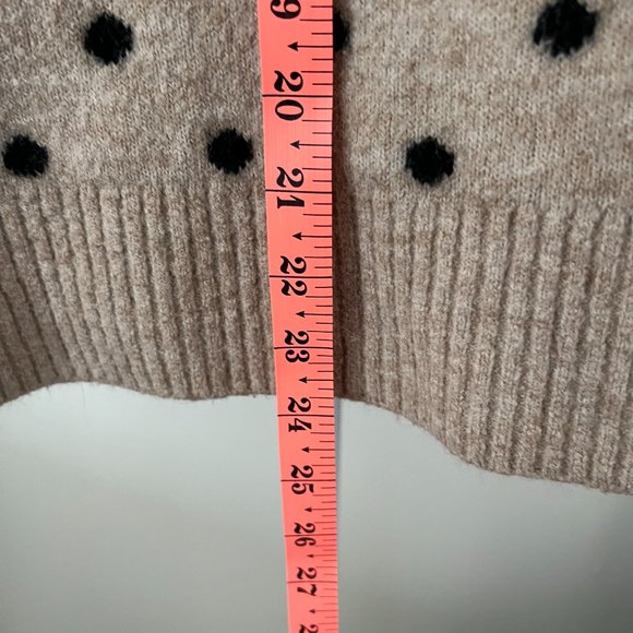 H&M | Tan & Black Polka Dot Mock Neck Slouchy Lounge Sweater - Picture 10 of 12